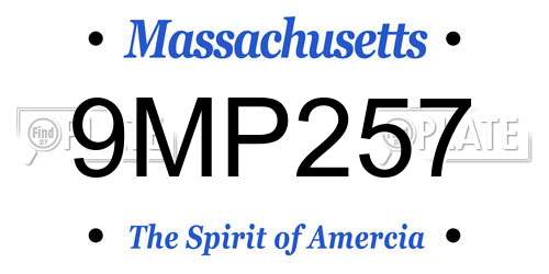 9MP257 Massachusetts License Plate