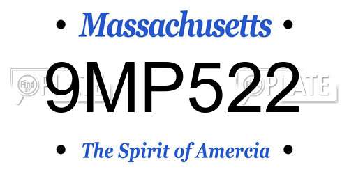 9MP522 Massachusetts License Plate