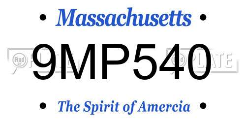 9MP540 Massachusetts License Plate