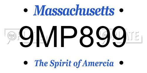 9MP899 Massachusetts License Plate