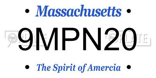 9MPN20 Massachusetts License Plate