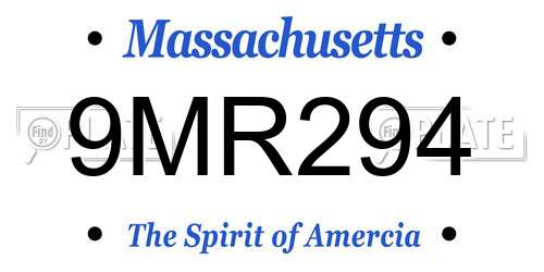 9MR294 Massachusetts License Plate