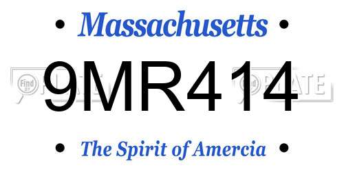 9MR414 Massachusetts License Plate