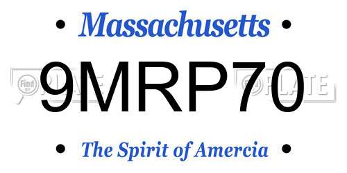 9MRP70 Massachusetts License Plate