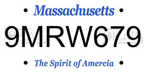 9MRW679 Massachusetts License Plate