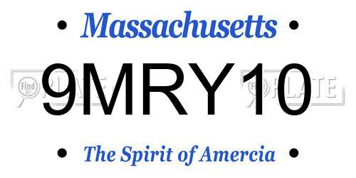 9MRY10 Massachusetts License Plate