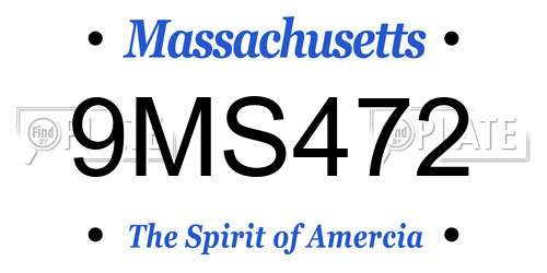 9MS472 Massachusetts License Plate