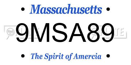 9MSA89 Massachusetts License Plate