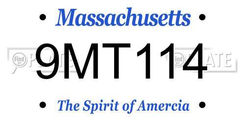 9MT114 Massachusetts License Plate
