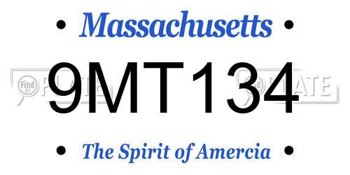 9MT134 Massachusetts License Plate