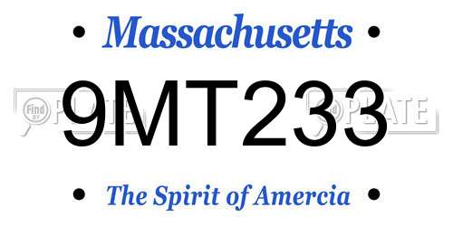 9MT233 Massachusetts License Plate