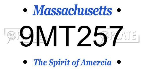 9MT257 Massachusetts License Plate