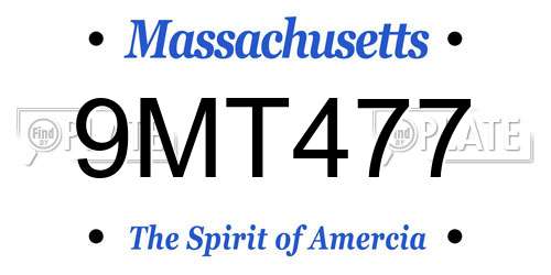 9MT477 Massachusetts License Plate