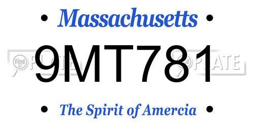9MT781 Massachusetts License Plate