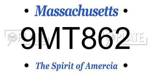 9MT862 Massachusetts License Plate