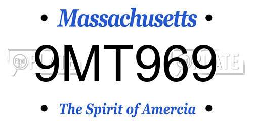 9MT969 Massachusetts License Plate