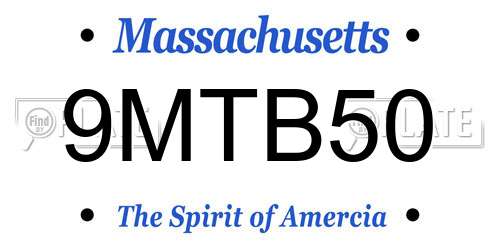 9MTB50 Massachusetts License Plate
