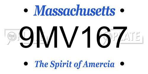 9MV167 Massachusetts License Plate