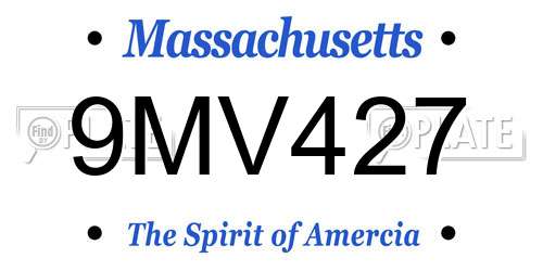 9MV427 Massachusetts License Plate