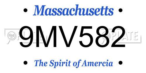 9MV582 Massachusetts License Plate