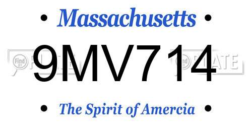 9MV714 Massachusetts License Plate