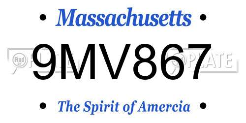 9MV867 Massachusetts License Plate