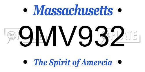9MV932 Massachusetts License Plate