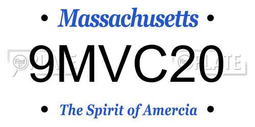 9MVC20 Massachusetts License Plate