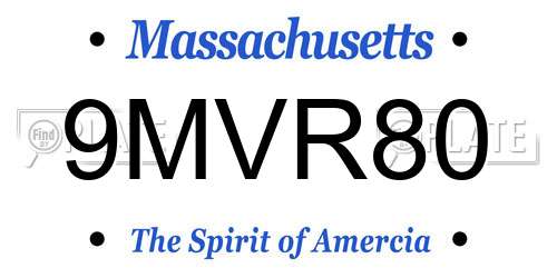 9MVR80 Massachusetts License Plate