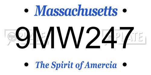 9MW247 Massachusetts License Plate