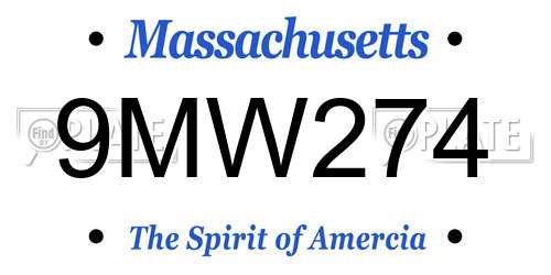 9MW274 Massachusetts License Plate