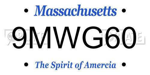 9MWG60 Massachusetts License Plate