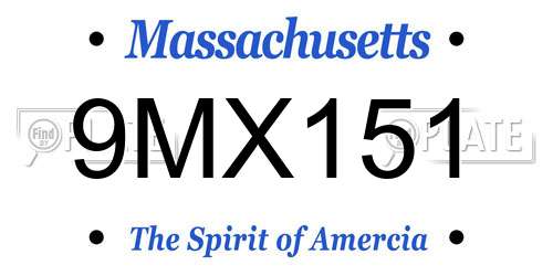 9MX151 Massachusetts License Plate