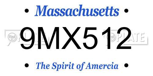 9MX512 Massachusetts License Plate