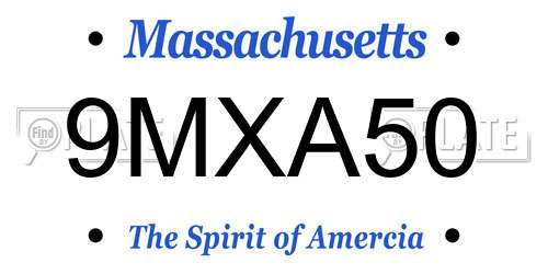 9MXA50 Massachusetts License Plate