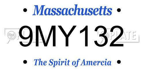 9MY132 Massachusetts License Plate