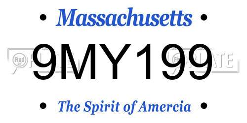 9MY199 Massachusetts License Plate