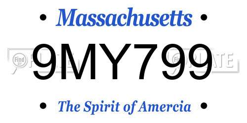 9MY799 Massachusetts License Plate