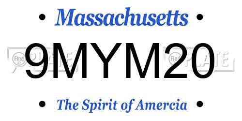 9MYM20 Massachusetts License Plate