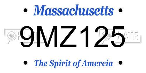 9MZ125 Massachusetts License Plate