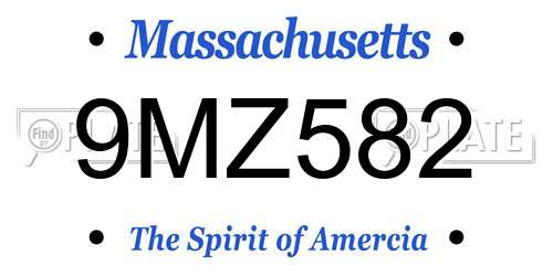 9MZ582 Massachusetts License Plate