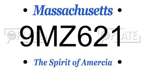 9MZ621 Massachusetts License Plate