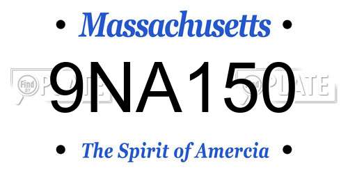 9NA150 Massachusetts License Plate