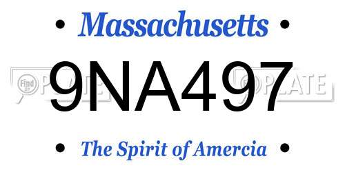 9NA497 Massachusetts License Plate