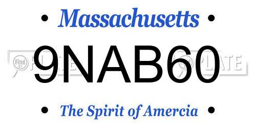 9NAB60 Massachusetts License Plate