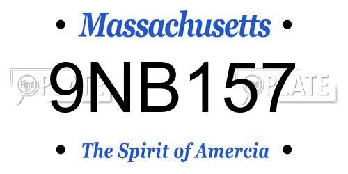 9NB157 Massachusetts License Plate