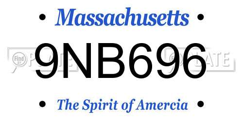 9NB696 Massachusetts License Plate