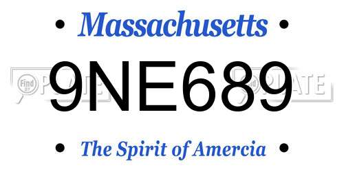 9NE689 Massachusetts License Plate