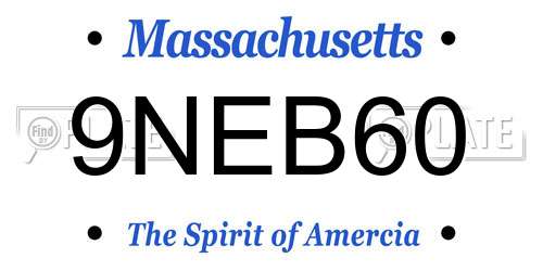 9NEB60 Massachusetts License Plate