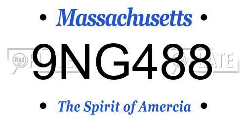9NG488 Massachusetts License Plate